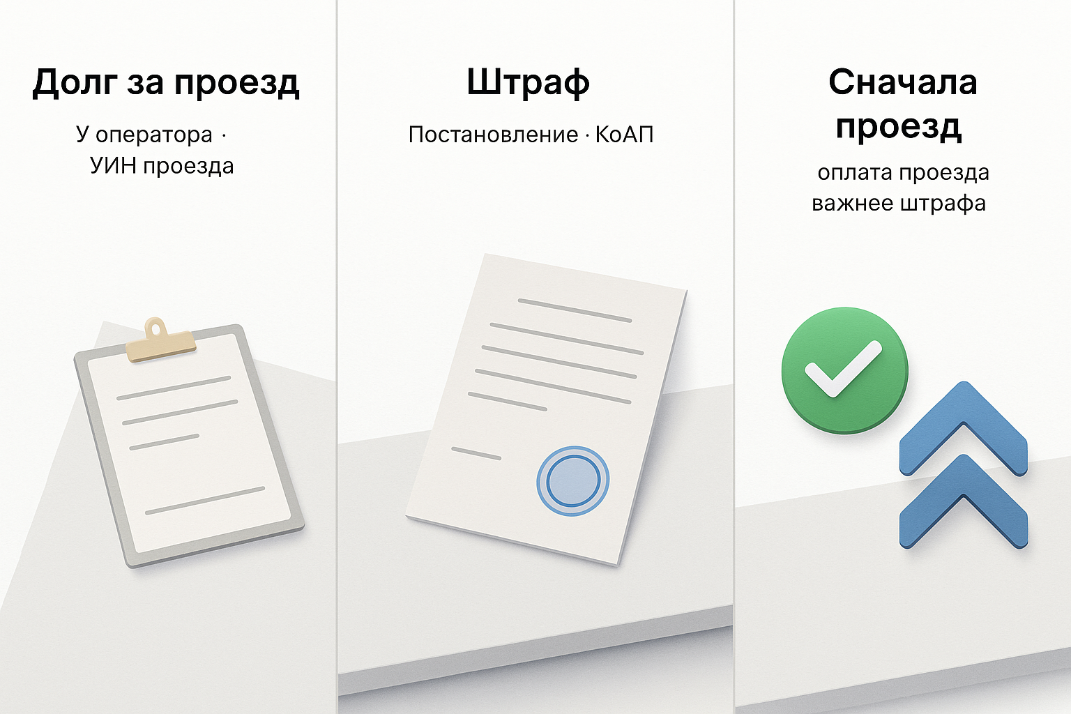 Долг за проезд и штраф — две разные сущности