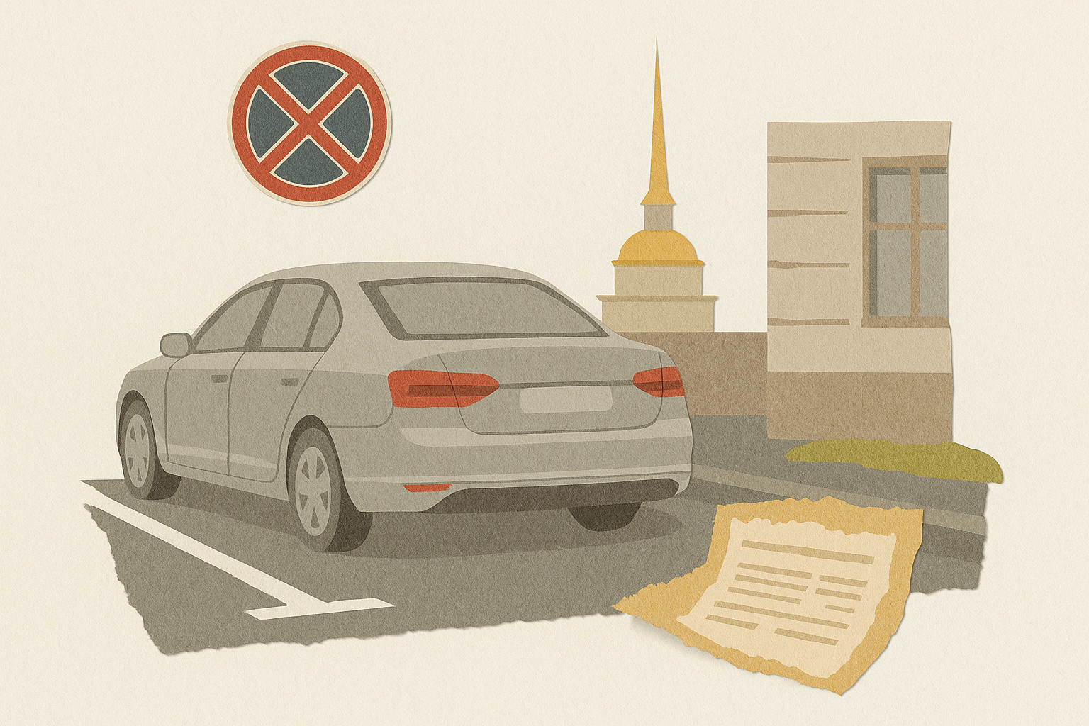 Парковка в Санкт-Петербурге и постановление о штрафе