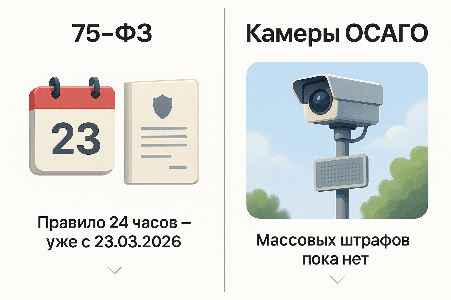 Два статуса: правило 24 часов уже действует, массовые камеры — ещё нет