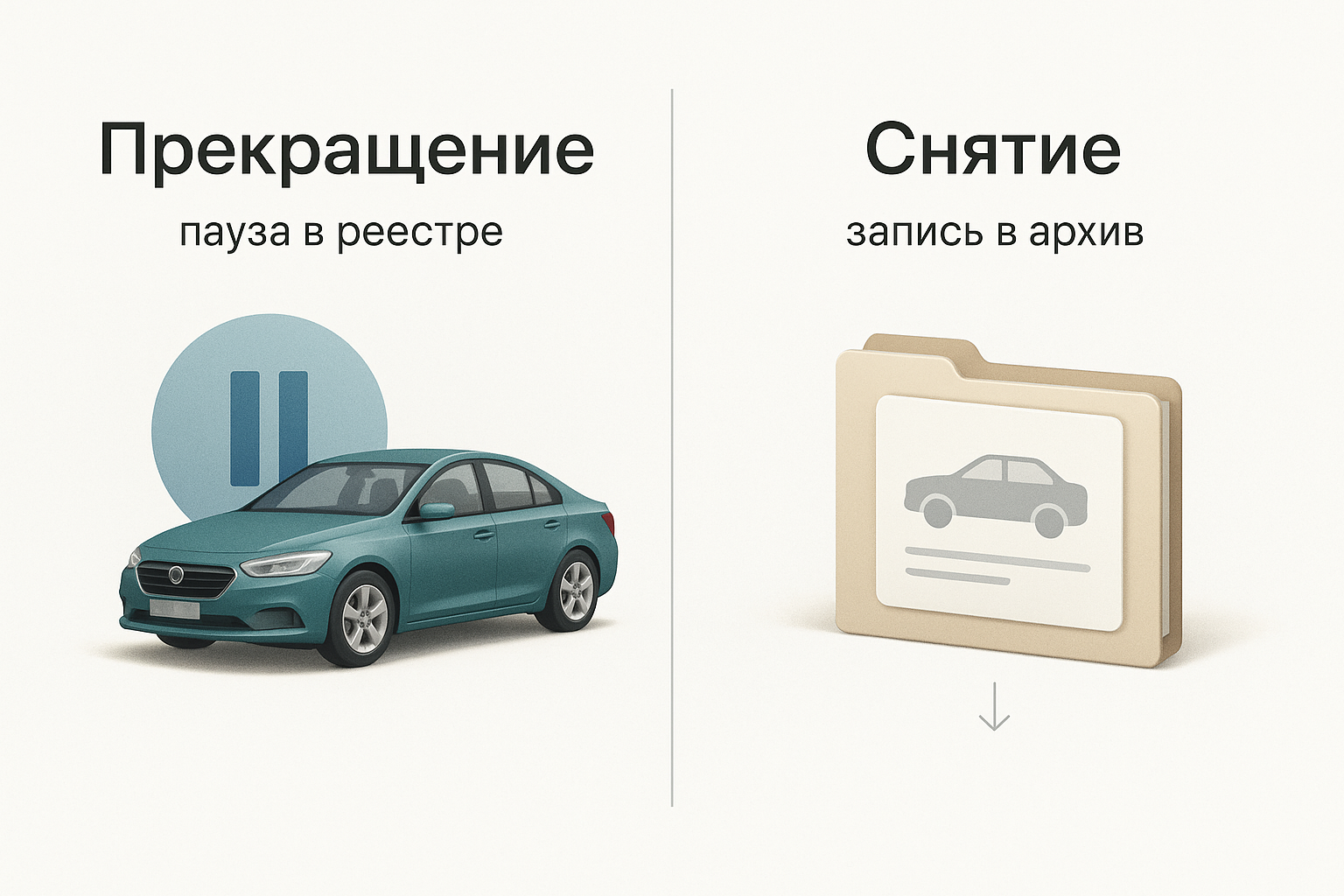 Прекращение учёта и снятие с учёта — две разные процедуры